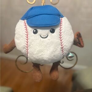 Brand New Linzy  To Baseball   With Hat Fuzzy Plush Stuffed Toy NWT